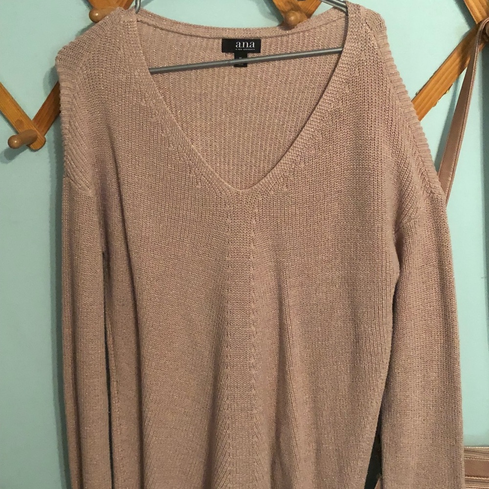 a.n.a. Pink metallic long sweater.